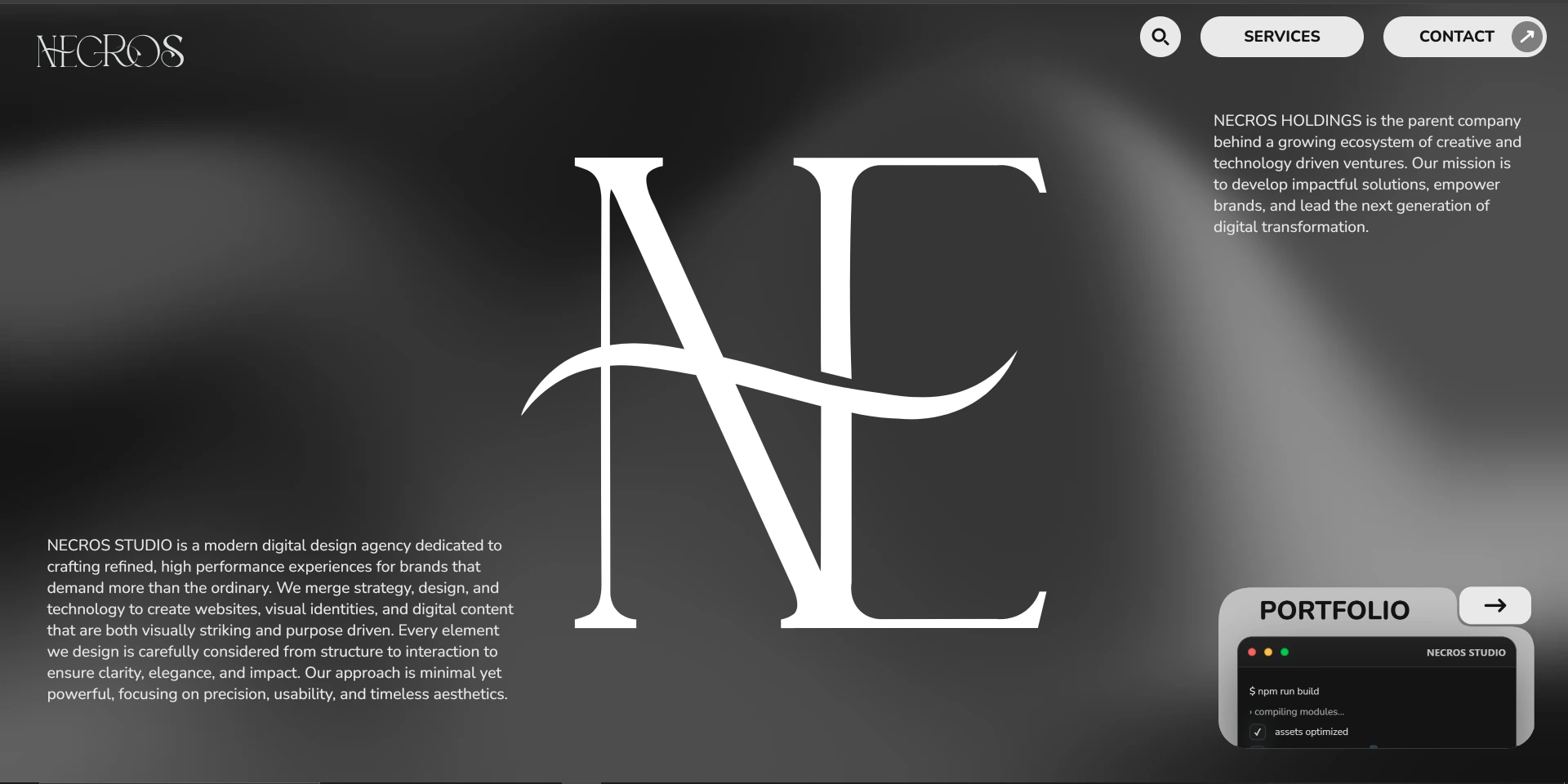 NECROS HOLDINGS website preview